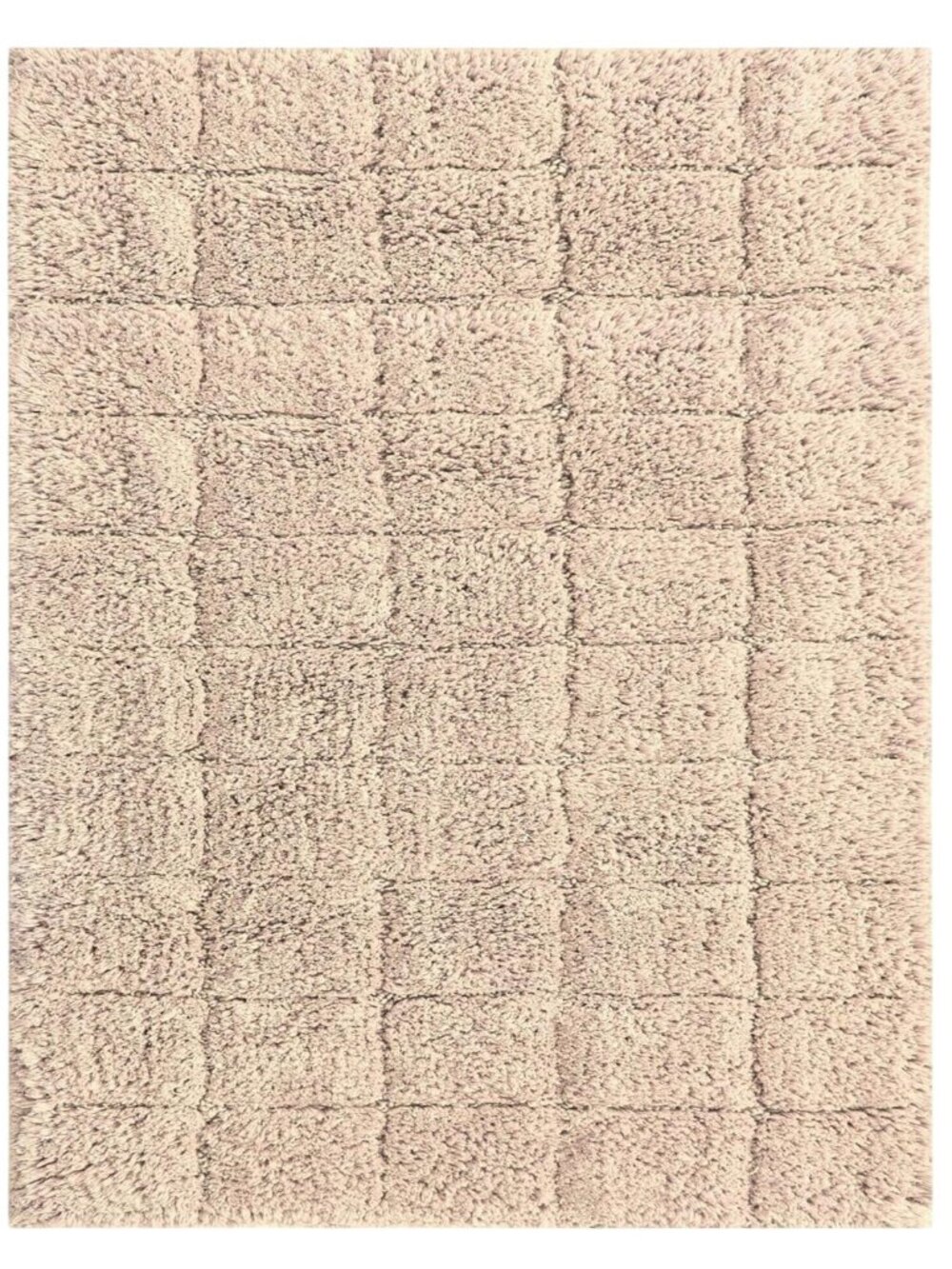 NWT Knightsbridge 100% Cotton Plush Summer Tile Bath Rug Mat Natural Brown 17x24